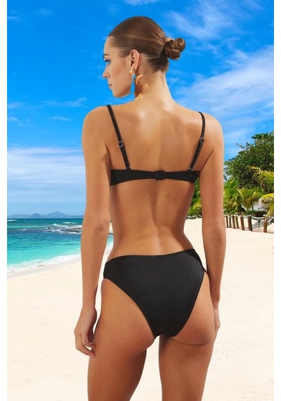 Ersefa Tasarım Bikini Takımı Hızlı Kuruyan Plaj Ve Havuz İçin Premium Ka Siyah