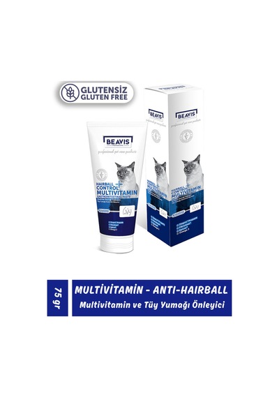 Anti-hairball, Tüy Yumağı Önleyici Multivitamin Ve Sindirim Sistemi Desteği Kedi Macunu Past 75 Ml