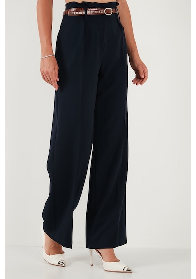 Lela Wide Leg Yüksek Bel Geniş Paça Palazzo Bayan Pantolon 65271262 Lacivert