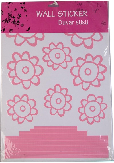 Defter Sticker,laptop Sticker Pembe Papatyalı Pvc 48x33x0,5cm