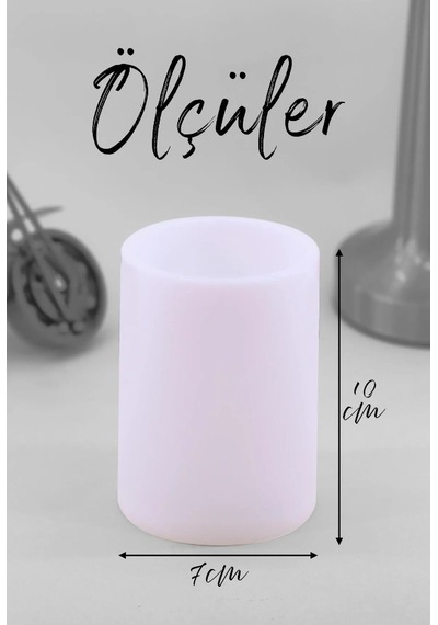 3 Lü Kirpik Led Mum Bardak Tipi Pilli Dumansız Alevli Dekoratif Yapay Mum Işıldak Dekor Lambası 10 Cm Beyaz
