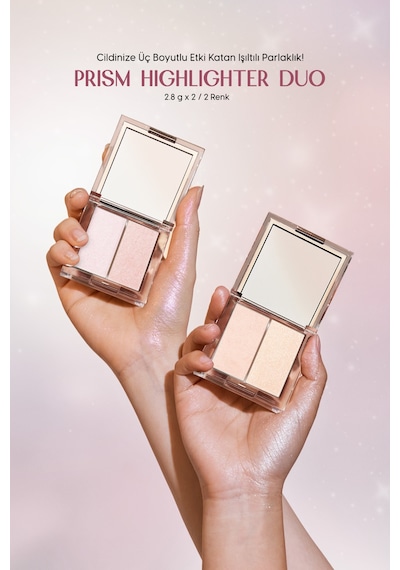 İnci Tanecikli Yoğun Işıltı Sağlayan 2 Li Highlighter Clio Prism Highlighter Duo 02lavender Voyage