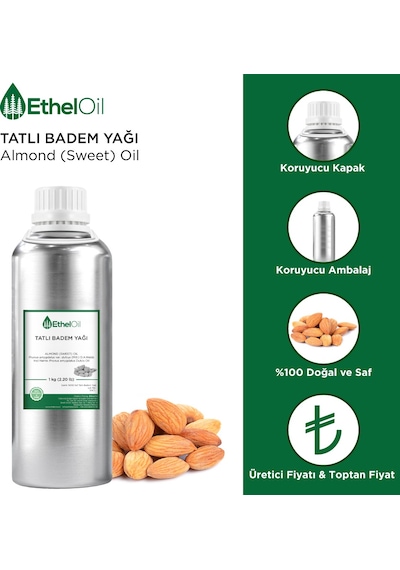 Etheloil Tatlı Badem Sabit Yağı 1 KG