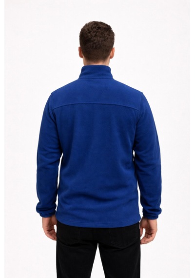Axxel Erkek İndigo Polar Fermuarlı Hakim Yaka Sweatshirt-w1141 İndigo