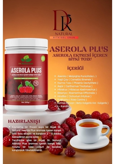 Aserola Plus Karışık Bitki Tozu Barbados Kirazı Acerola Çayı