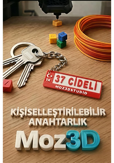 Kişiye Özel Türkiye Plaka Anahtarlık Kırmızı