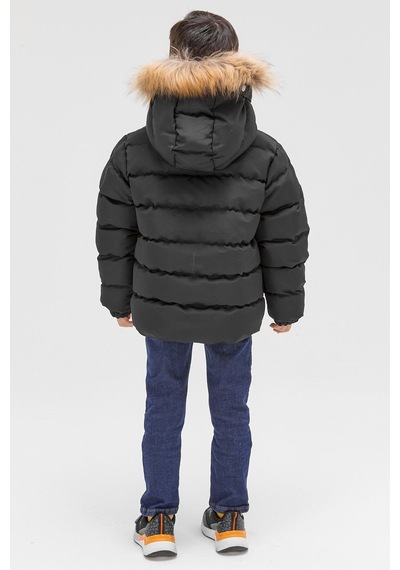 Benittokids Erkek Çocuk Natürel Kürklü Mont 51289 Siyah