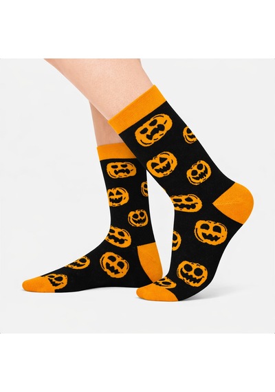 Carnaval Socks Çoklu Balkabağı Desenli Halloween Çorabı Çok Renkli