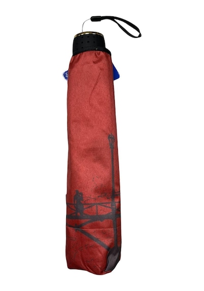 Marlux Eyfel Kulesi Desenli Bordo Yarasa Model Manuel Şemsiye 709817 Bordo