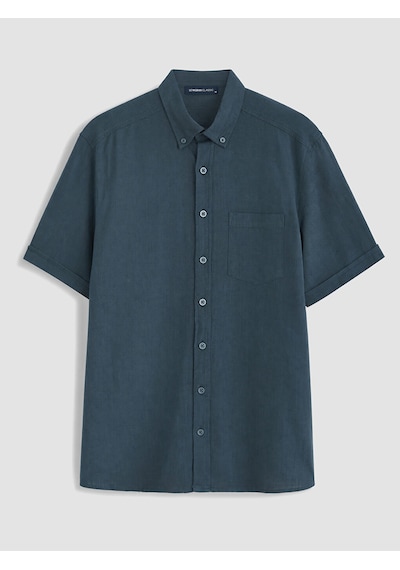 Lcwaıkıkı Classic Petrol Regular Fit Armürlü Erkek Gömlek