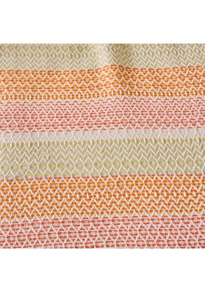 Soft Vita Tek Kişilik Pike - Ekru / Turuncu - 160x230 Cm Renkli
