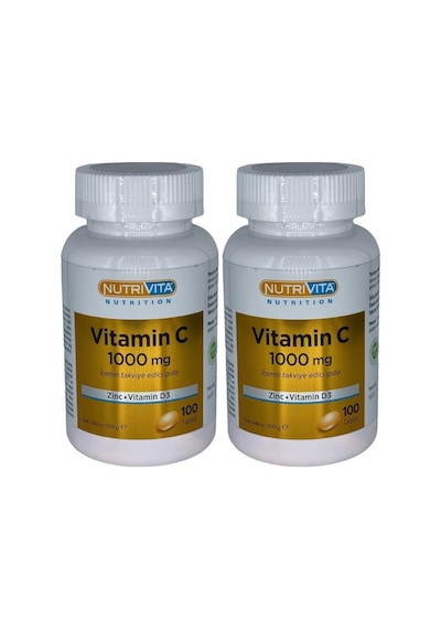Nutrivita Nutrition Vitamin C Vitamini D3 Çinko 2x120 Tablet