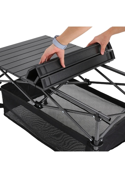 Funky Chaırs Family Xl Katlanabilir Alüminyum Kamp Masası - Siyah 117x55x50
