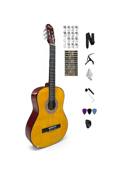 4/4 Orange Sap Ayarlı Gitar Kılıf Askı Pena Penalık Kapo Sticker Burgu Çevirici Ve Bez