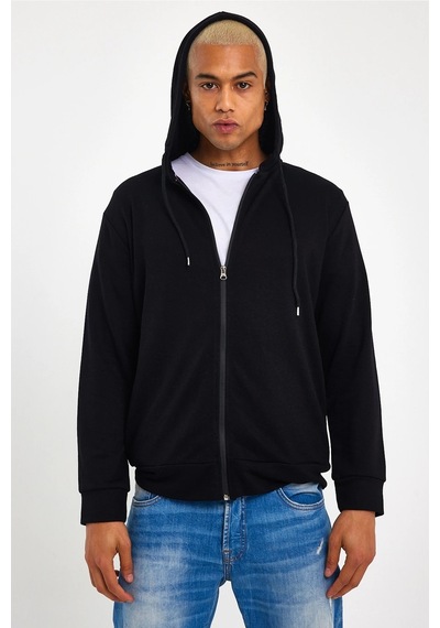 Erkek Kapşonlu Regular Fit Yan Cepli Hırka Spr 20k62 001