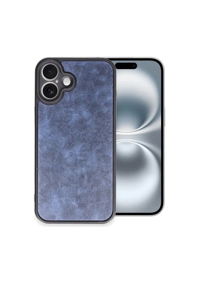 Apple Uyumlu iPhone 16 Plus Uyumlu Kılıf Aras Deri Kapak - Lacivert