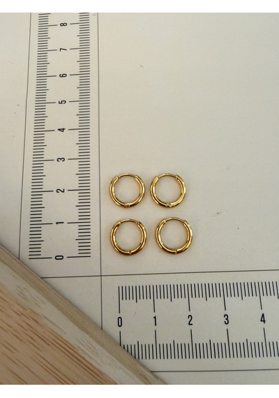 316 L Cerrahi Çelik 1,6mm 8mm Çelik Halka Küpe Gold 4 Adet Altın