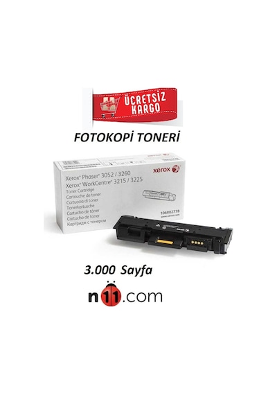 Xerox Workcentre 106R02778 Siyah Toner 3.000 Sayfa