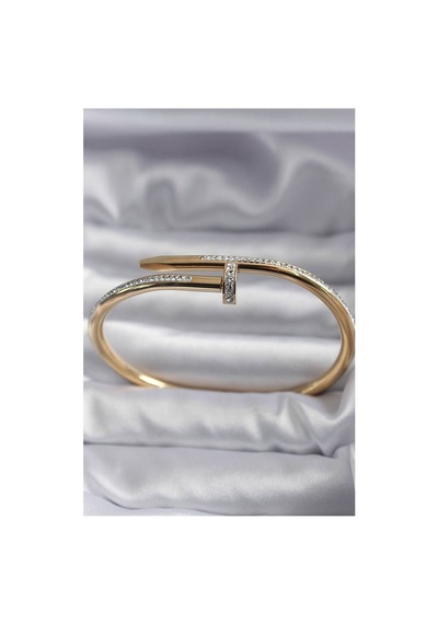 316l Çelik Gold Renk Çivi Model Zirkon Taş Detay Kadın Bileklik Tj-bb5646 Evimdeyokyok