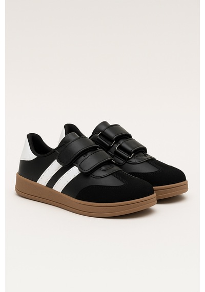 N Moda Cool Kids Retro Tarz Cırtlı Çocuk Spor Ayakkabı Konforlu Ve Şık Günlük Sneaker Siyah