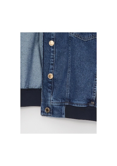 LC Waikiki Lcw Vision İndigo Gömlek Yaka Oversize Kadın Jean Ceket Orta İndigo Rodeo
