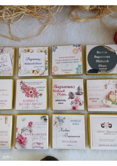 Farklı Market Bayram Çikolatası İsme Özel Etiket 25 Adet