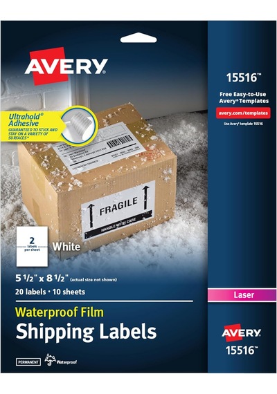 Avery Güvenli Beslemeli Su Geçirmez Basılabilir Kargo Etiketleri, Diğer