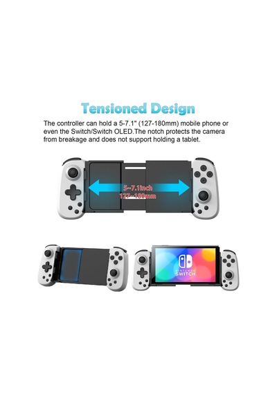 D6 Tablet Telefon Için Joyistikli Teleskopik Oyun Gamepad Android Ios Harmonyos Switch Androidtv Beyaz - 795473871