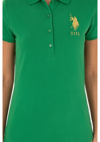 U.S. Polo Assn. Kadın Yeşil Basic Polo Yaka Tişört 50280071-VR054