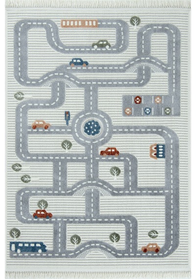 Kids 1001 Renkli Yol Desenli Çocuk Odası Halısı - 133x190 Çok Renkli