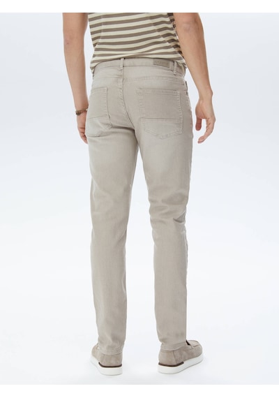 Kip Haki Slim Fit Denim Pamuk Karışımlı Pantolon Haki