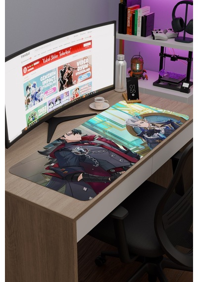 Neuvillette Genshin Impact Anime Gacha V5 - 90x40 Xxl Gaming Mouse Pad Fare Altlığı
