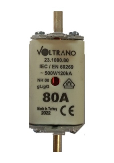Voltrano Kale Porselen 80a 00 Boy Bıçaklı Sigorta Buşonu Nh00