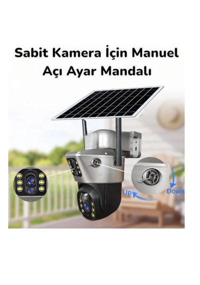Bester Çift Kameralı 4g Sim Kart Ip 6mp Güneş Panelli Kamera Üst