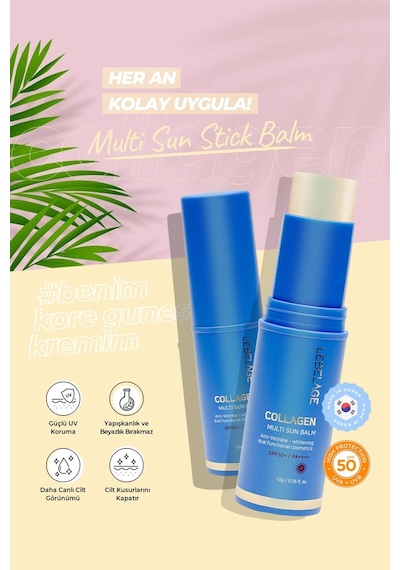 Lebelage Kuru Cilt İçin   Stick Güneş Koruyucu Collagen Sun Balm SPF 50+/PA ++++