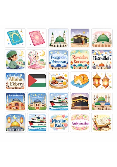 İslami Stickers Çok Renkli