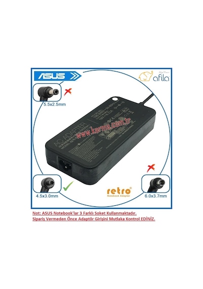 Asus Rog 19v 6.32a 120w Pinli Uç 4.5mm 3.0mm Notebook Adaptör - Şarj Cihazı / 19.5v 6.15a Uyumlu
