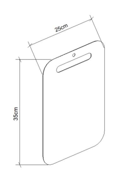 Kesme Tahtası 25cm X 35cm Paslanmaz Çelik Metalik Gri
