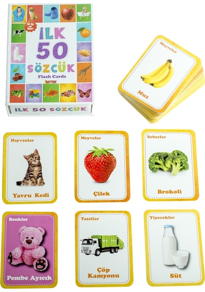 İlk 50 Sözcük Kart Bebekler İçin Öğrenme Konuşma Yardımcı Flash C