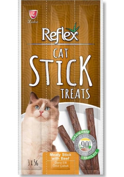Reflex Cat Stick Treats Dana Etli Kedi Ödül Çubukları 3 x 5 G