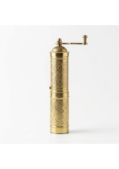 Aura Copper Nostaljik Manuel Kahve Karabiber Değirmeni 22 Cm Bakır Öğütücü - Altın