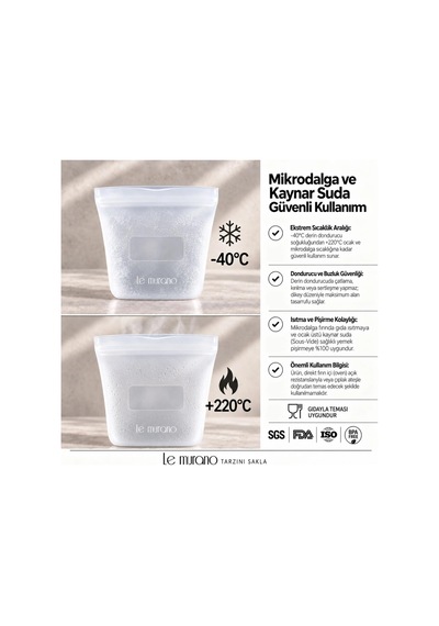 Mood 680 Ml Platinum Silikon Sızdırmaz Gıda Saklama Torbası