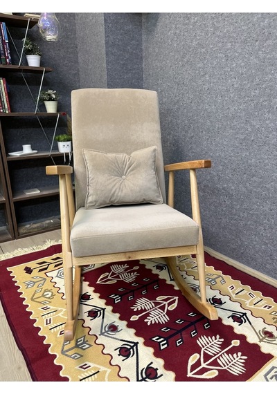 Asedia Trend Naturel Bej Sallanan Sandalye