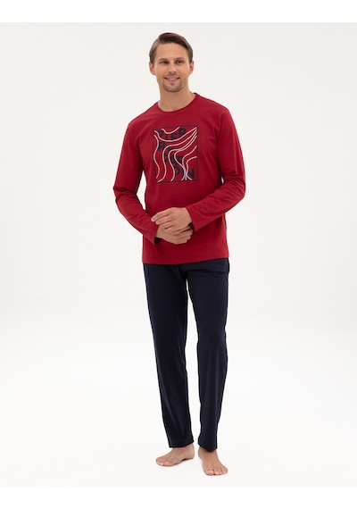 Pierre Cardin Erkek Bordo Pijama Takım 50322653-900 Bordo
