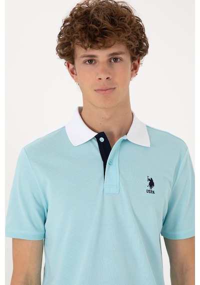 U.S. Polo Assn. Erkek Regular Fit Polo Yaka Aqua Tişört 50306809-VR007