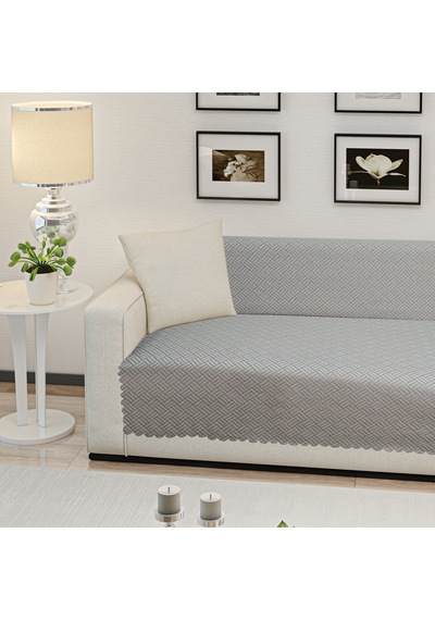 Kaymaz Tabanlı Koltuk Örtüsü 175x215 Cm Altı Polarlı, Örme Kumaş, Çekyat Ve Kanepe Uyumlu Antrasit
