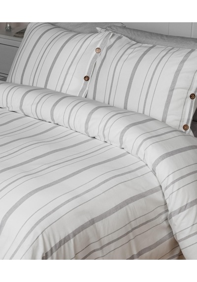 Cotton Collection Tek Kişilik Çizgili Nevresim Seti Solinea Renkli