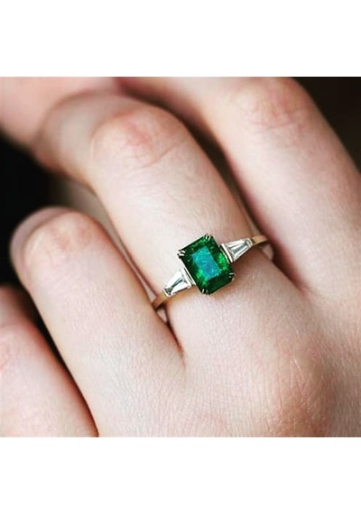Davos Green Topaz Doğaltaş Pırlanta Evlilik Teklif Yüzüğü Ak-1149