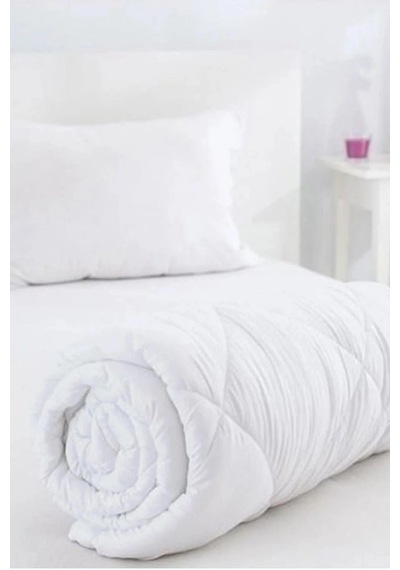 Antialerjik Silikon Tek Kişilik Yorgan Microfiber Yastık Hediyeli Beyaz