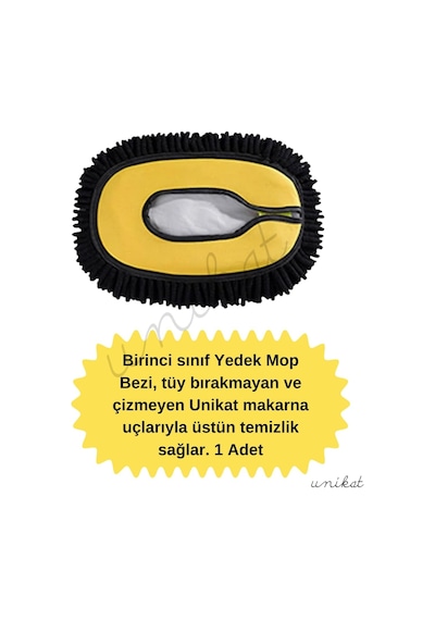 Ayrex Yeni Tasarım Teleskopik Saplı Araç Yıkama Süpürgesi Fırçasının Yedek Mop Başlığı Bezi - 1 Adet